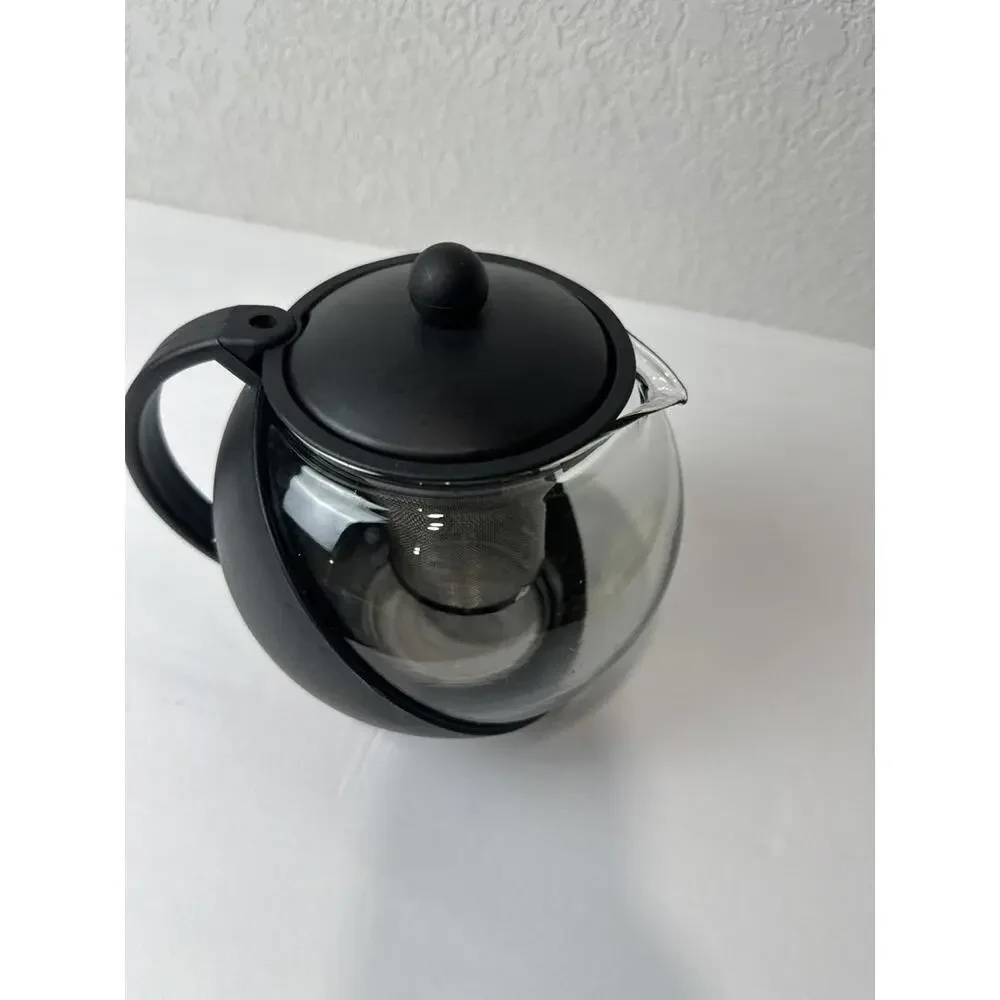 Norpo Eclipse 25 oz. Tempered Glass Tea Pot Infuser with Stainless Steel Basket - Picture 3 of 8